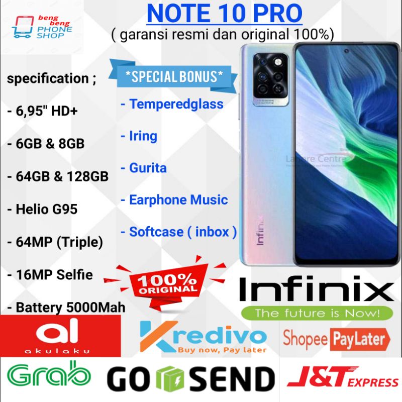 INFINIX NOTE 10 PRO NFC RAM 8GB 128GB GARANSI RESMI - BONUS