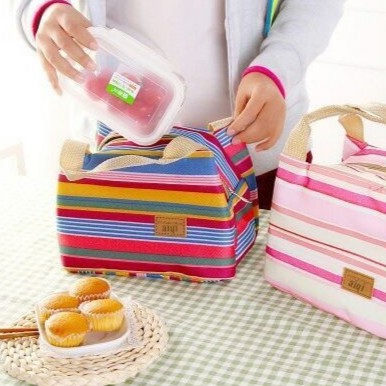 

Tas Tempat Makan Lunch bag Cooler Bag Motif Salur