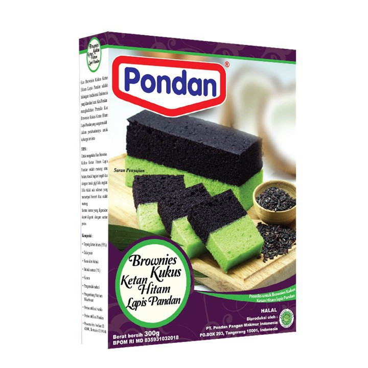 

PONDAN BROWNIES KUKUS KETAN HITAM LAPIS PANDAN 300 GR