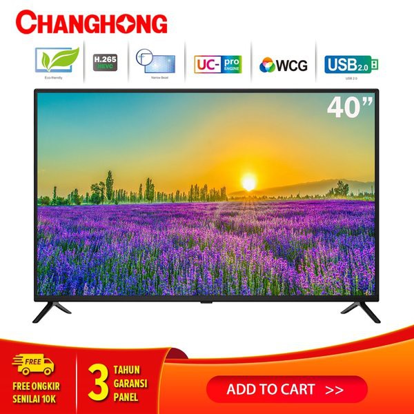 Spesial changhong 40 Inch LED TV changhong 40H2 FHD TV HDMI USB Moive L40H2 Terjangkau