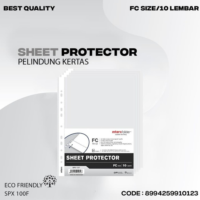 SHEET PROTECTOR FC Pelindung Kertas Binder Map Plastik