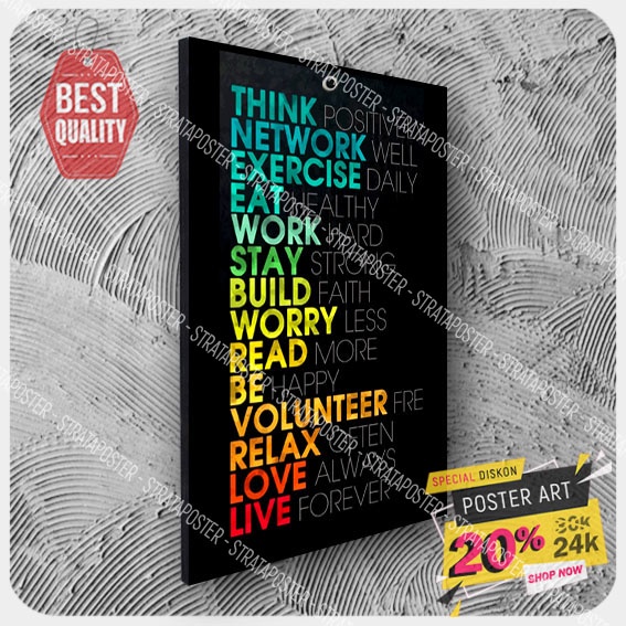 hiasan dinding motivasi - pajangan dinding - poster - wall decor - poster dinding - 203070KRN