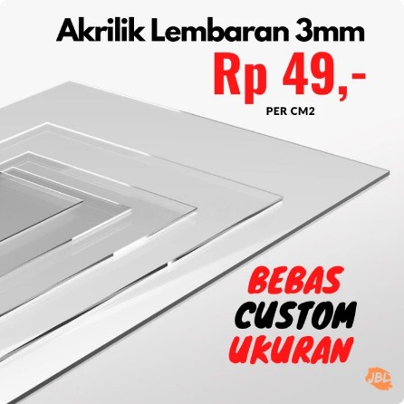 

Akrilik Lembaran Tebal 3mm Bening Custom Acrylic Clear Potongan