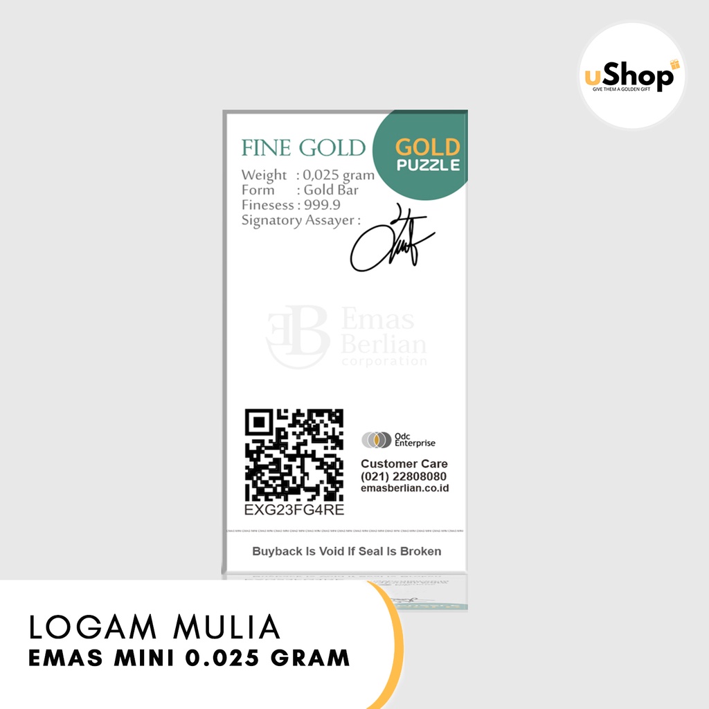 Emas Mini Logam Mulia 0.025 gram