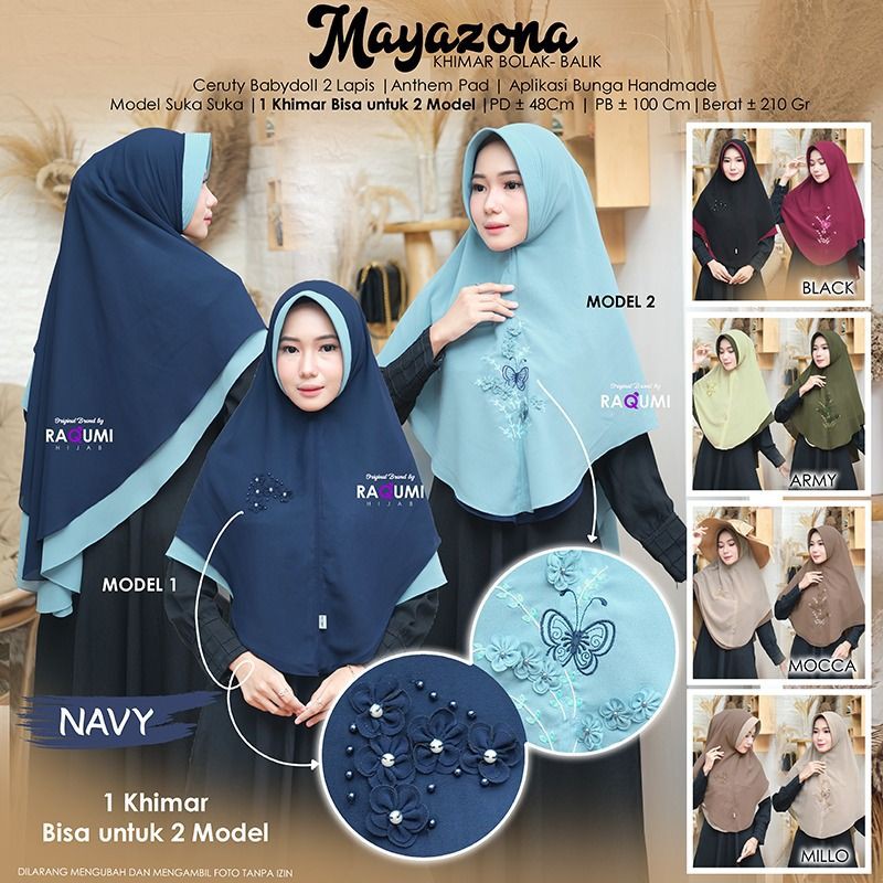 [original raqumi] MAYAZONA KHIMAR BOLAK BALIK