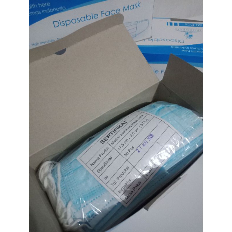 Jual Masker Disposable Earloop 3ply 50pcs | Shopee Indonesia