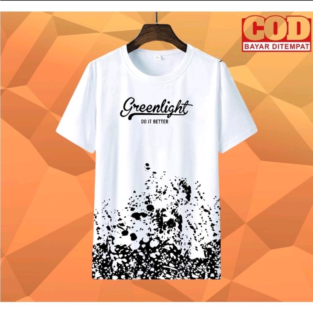 KAOS PRIA DEWASA EDISI TAHUN BARU/KAOS PRIA DEWASA MOTIF HURUF/KAOS HARGA MURAH-Putih