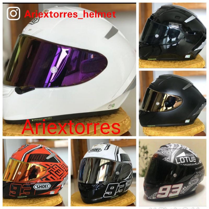 HELM CLONE SHOEI x14 BLACK GLOSSY WHITE ANT WHITE GLOSSY