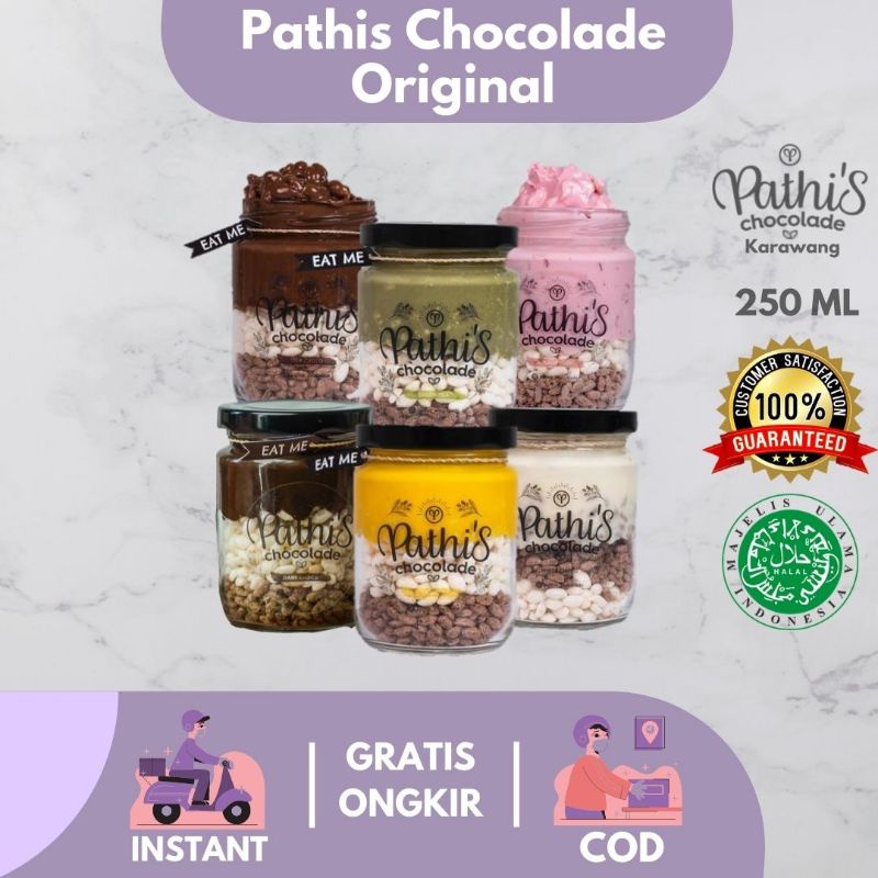 

PATHIS CHOCOLADE ORIGINAL - Cemilan Cokelat Lumer | Cokelat in Jar | Choco Crunchy | Cokelat Krispi | Camilan Coklat