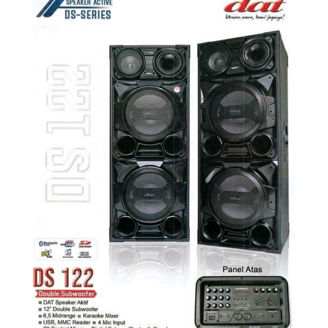 DAT DS 122 DW DS122 SUBWOOFER DOUBLE SPEAKERHARGA SEPASANGspeaker aktif dan pasif 12 inch speaker 12