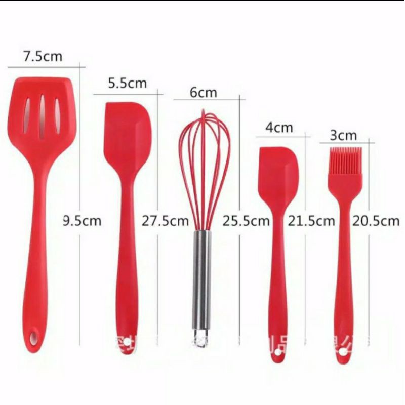 Alat Masak Set Easy Baking Kitchen Set Spatula Silicone Tahan Panas Isi 5pcs