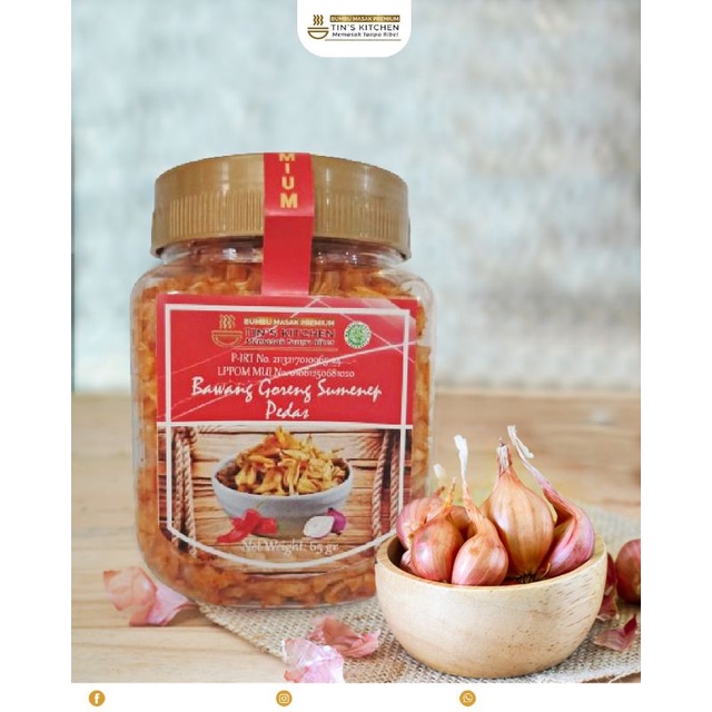 

Bawang Goreng Sumenep Pedas TIN'S KITCHEN Bumbu Masak Instan Premium Praktis Enak Sehat Tanpa Pengawet Cita Rasa Resto 65gr