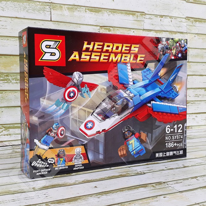 Lego Sy 874 Captain America Jet Pursuit Brick Action Figure
