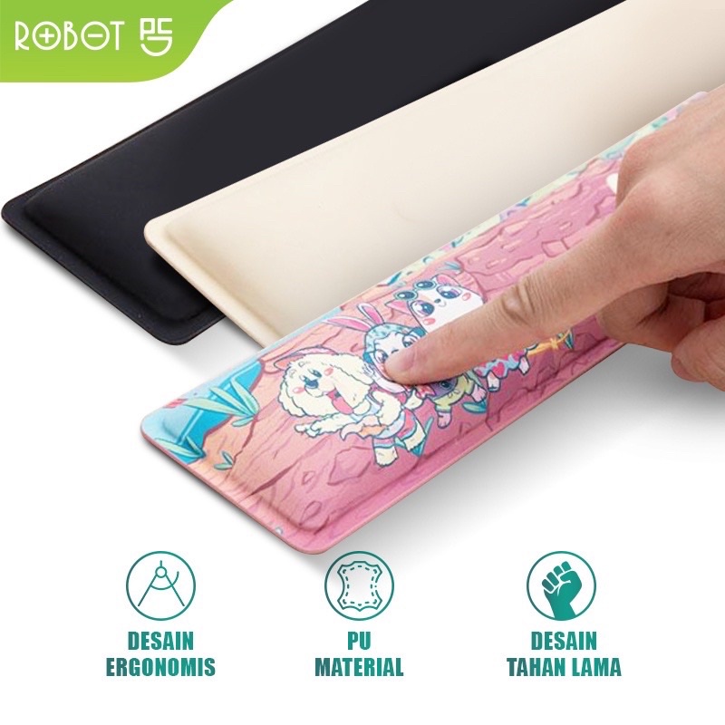 ROBOT RW02 Ergonomic Design PU Material Keyboard Wrist Rest Pad Sandaran Tangan Original - Garansi 1 Tahun