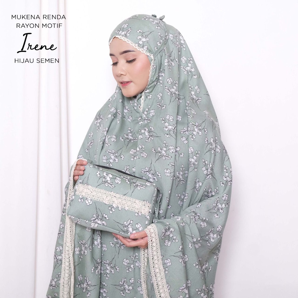 MUKENA BALI TASIK - MUKENA RENDA RAYON DEWASA MOTIF IRENE