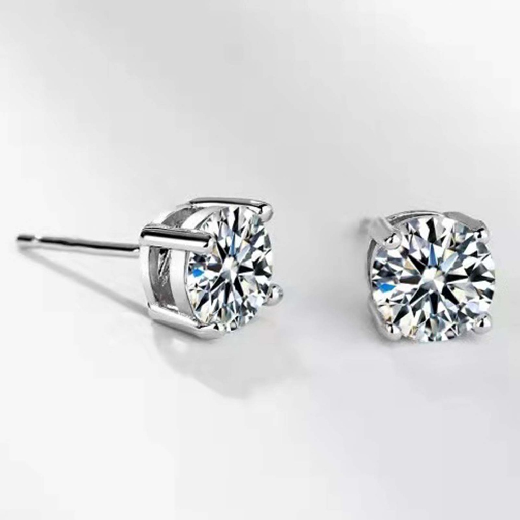 Hu Hu Hu Hu Hu Alat Bantu Pasang Kacamata♡ 1 Pasang Anting Stud Geometris Aksen Berlian Imitasi Gaya Korea Untuk Perhiasan Harian
