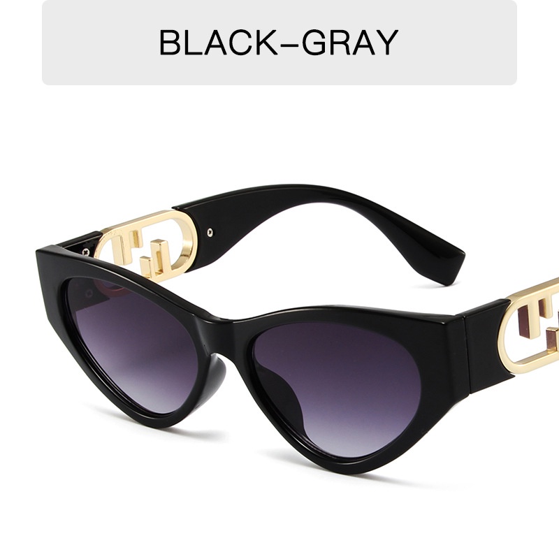 Kacamata Hitam Model Cat Eye Hollow Gaya Korea Retro Kasual