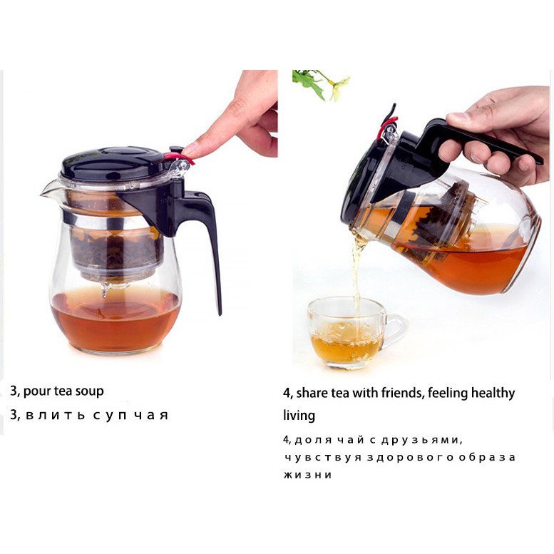 Teko Pitcher Teh Chinese Teapot Maker 900ml - TP-757 - Transparent