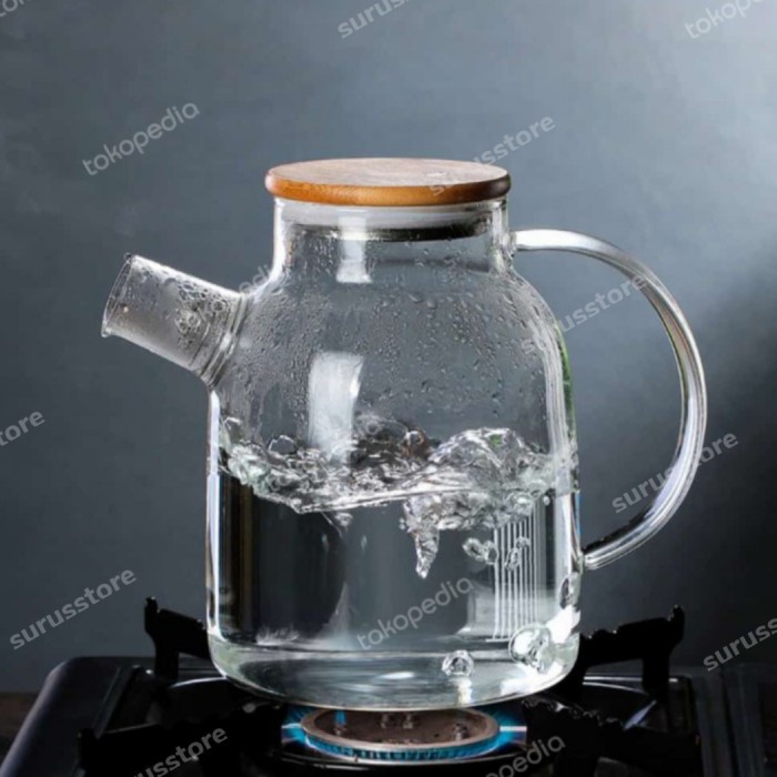 

teko pitcher 2 in1 teko kaca tahan panas / dingin bisa masak teh kopi - 1000 ML