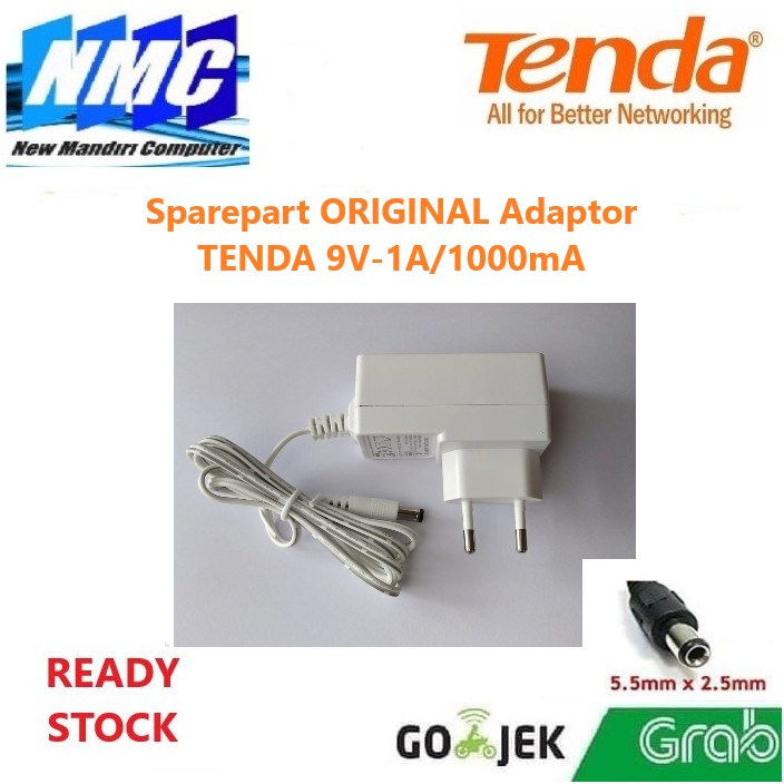 Adaptor TENDA ORIGINAL 9V-1A/1000mA ( OEM )