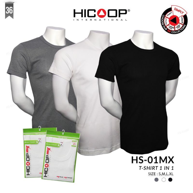 KAOS POLOS MURAH HICOOP HS-01 MIX