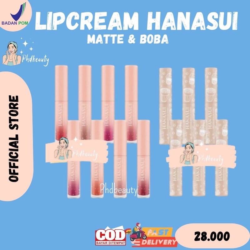 Lipcream Hanasui | Hanasui Mattedorable Lip Cream | Hanasui Boba Lip Cream