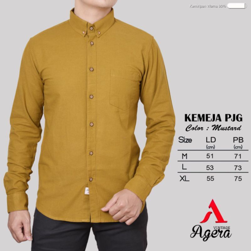 BAJU KEMEJA KERAH KERJA FORMAL PRIA LENGAN PANJANG ORIGINAL TERBARU AGERA