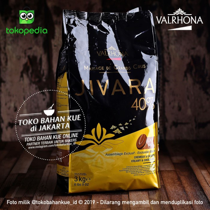 

Fchgtyani Valrhona Jivara 40% Milk Chocolate 3Kg Sak Couverture Cokelat Susu