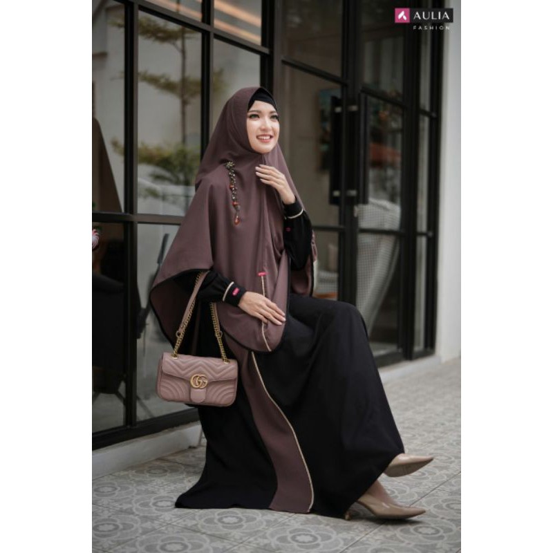 Gamis set Azalea black by Aulia Fashion