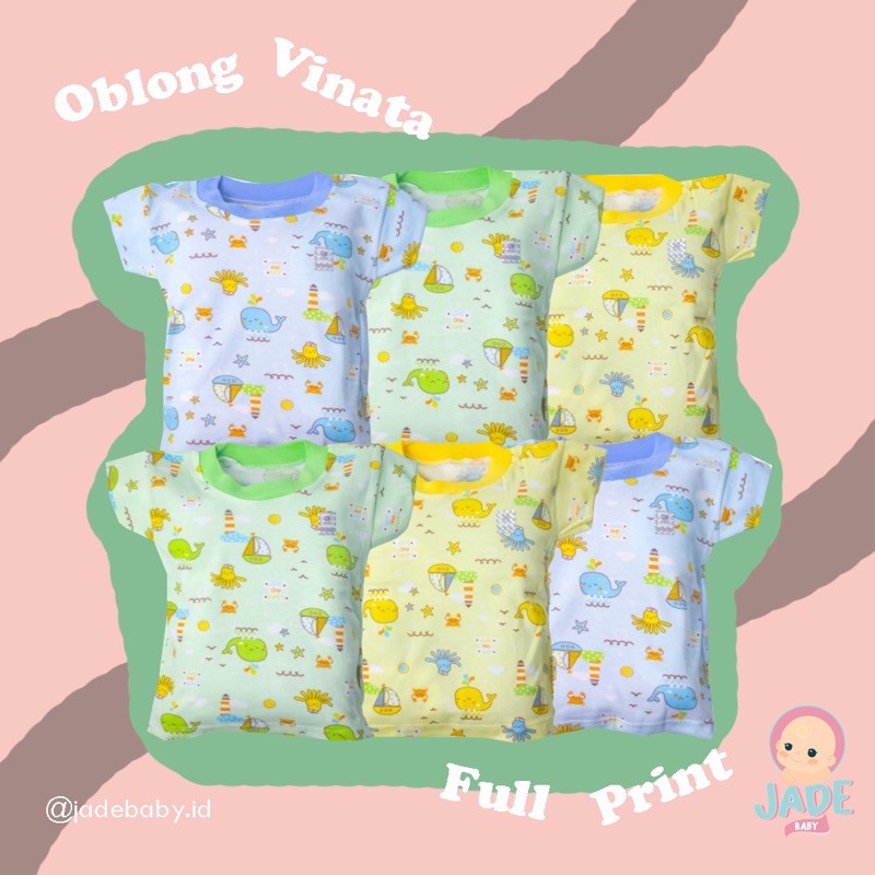 3 PCS OBLONG BAYI VINATA FULL PRINT - ATASAN BAYI VINATA FULLPRINT