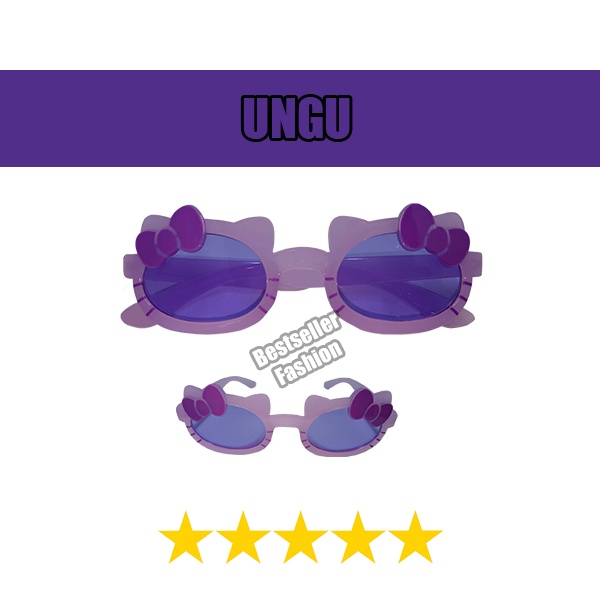 Kacamata gaya anak hello kitty pita warna warni Kacamata fashion cewek candy lucu Kids Sunglasses FREE KOTAK