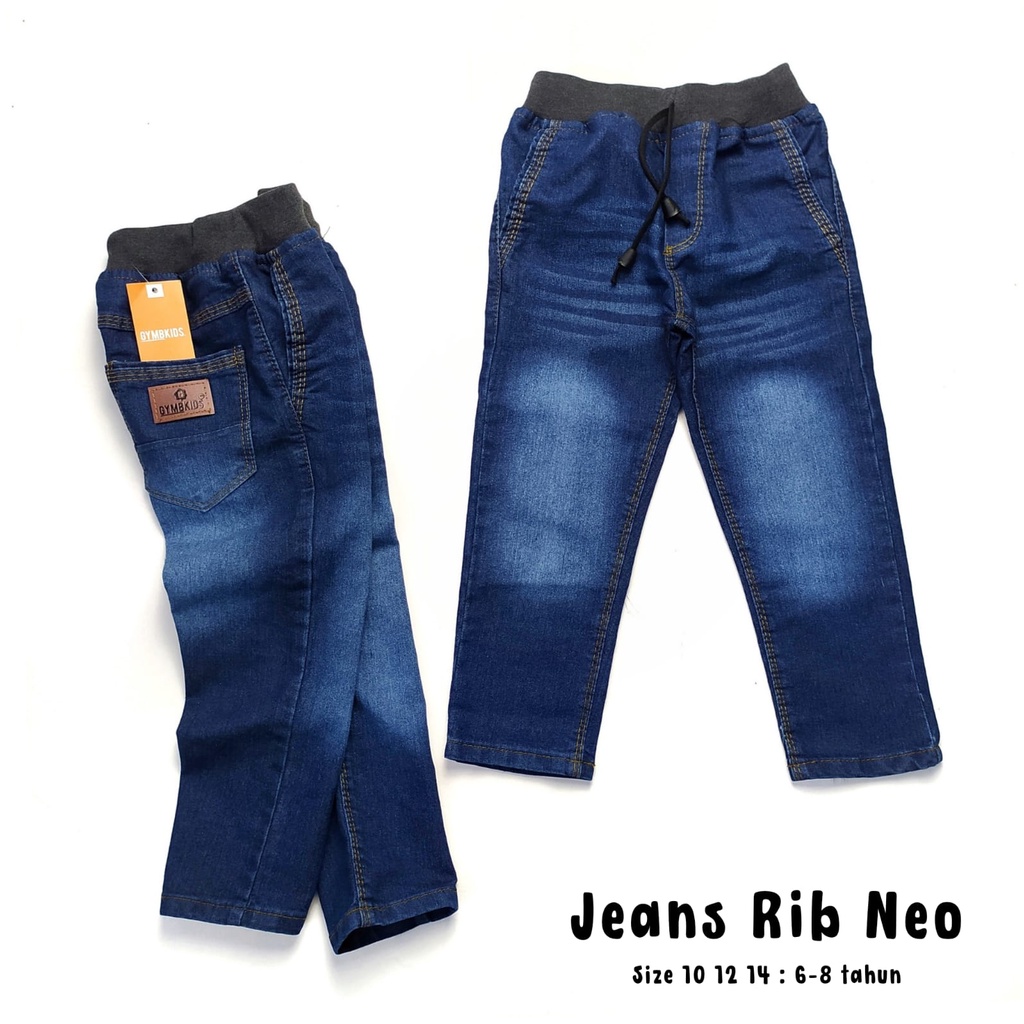 Gymbkids Celana Panjang Jeans Anak Laki Cowok 3 - 11 Tahun Bahan Tebal Melar