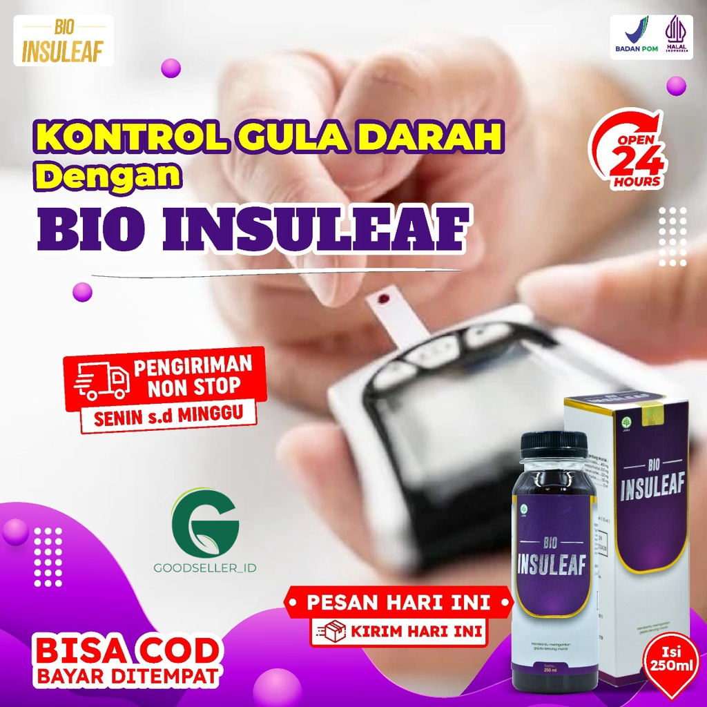 Bio Insuleaf - Turunkan Gula Darah Kolesterol Atasi Disfungsi Ere-ksi Pria Kencing Manis Diabetes Melitus Cegah Gagal Ginjal