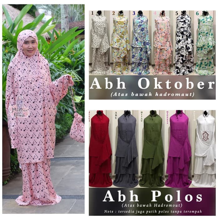 Mukena Atas Bawah Berlengan ABH Hadramaut Yaman Flash Sale