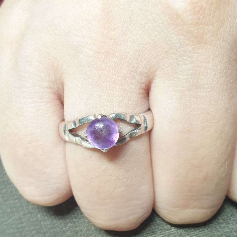 cincin perak batu kecubung kalimantan