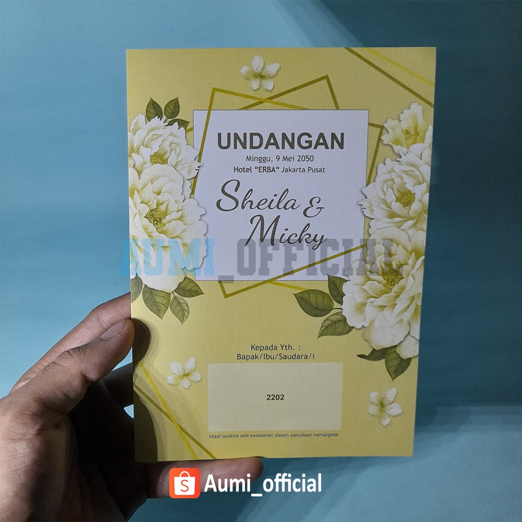 Blangko Undangan Erba 2202 Undangan pernikahan Bisa dicetak diprinter biasa