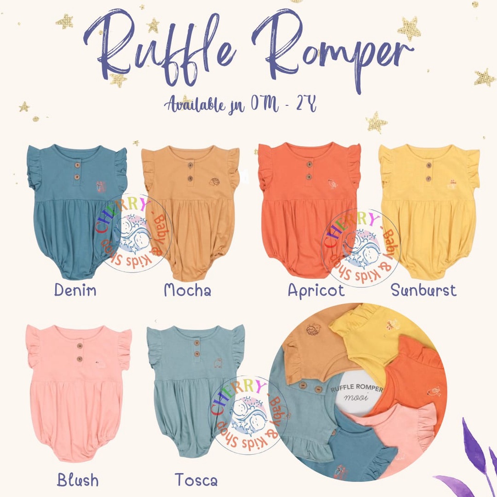 AMBYAR Last Stock MOOI ROMPER RUFFLE / NARA ROMPER ROMPER BAYI JUMPSUIT FASHION ANAK BAYI PEREMPUAN 0-24 BULAN S23