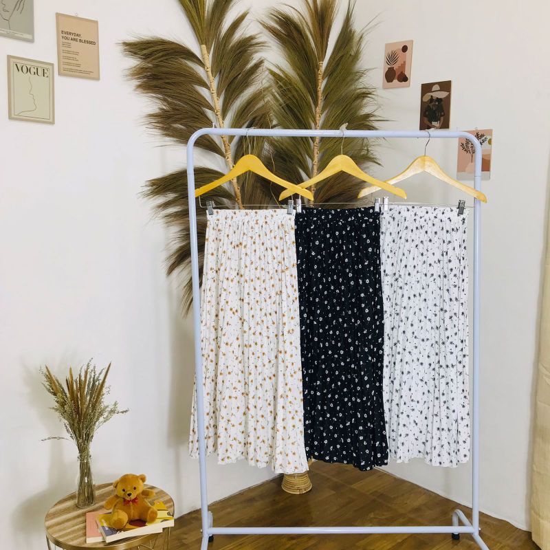 ROK PLISKET BUNGA MELATI / ROK PLISKET PREMIUM / ROK WANITA