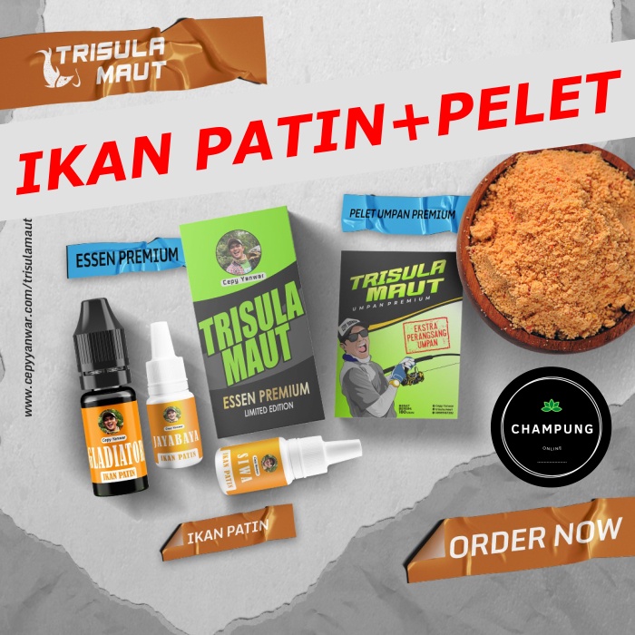 ESSEN TRISULA MAUT+PELET IKAN PATIN UMPAN PANCING HARIAN, GALATAMA, GALAPUNG by CEPY YANWAR
