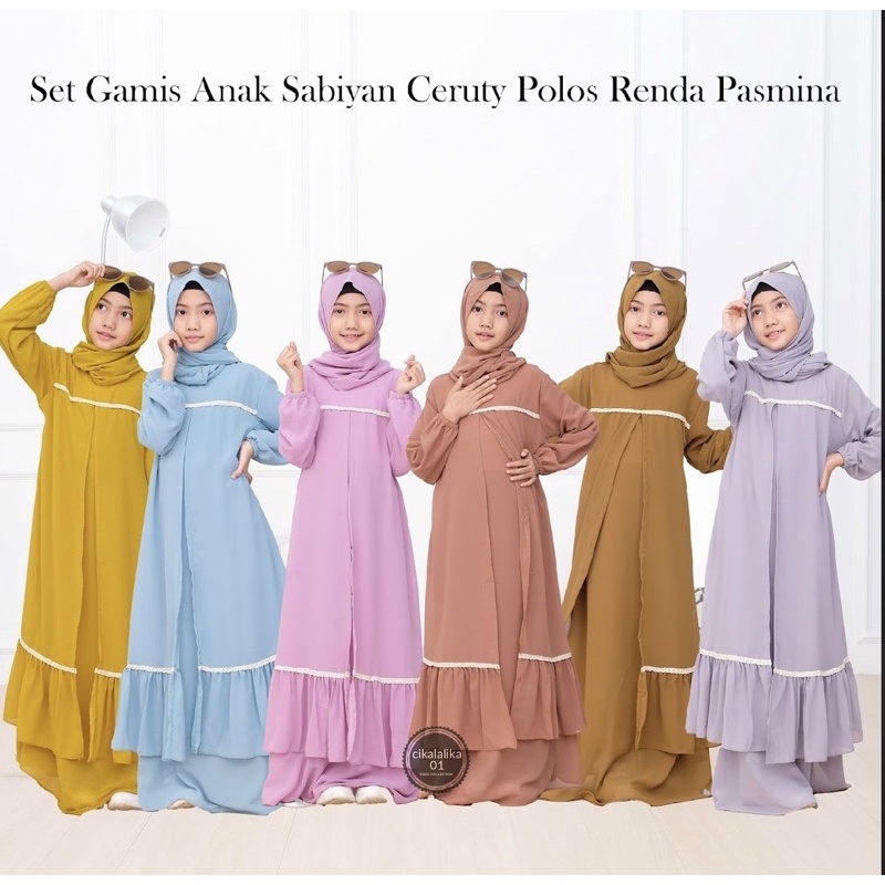 SET gamis anak renda SABYAAN ceruty armany