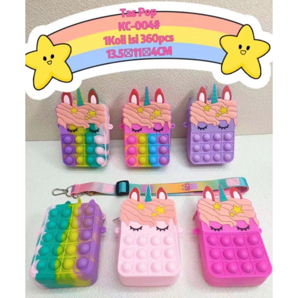 PONY BAG POP IT / TAS POP IT GAME / TAS SELEMPANG ANAK POP IT MAINAN / TAS ANAK VD