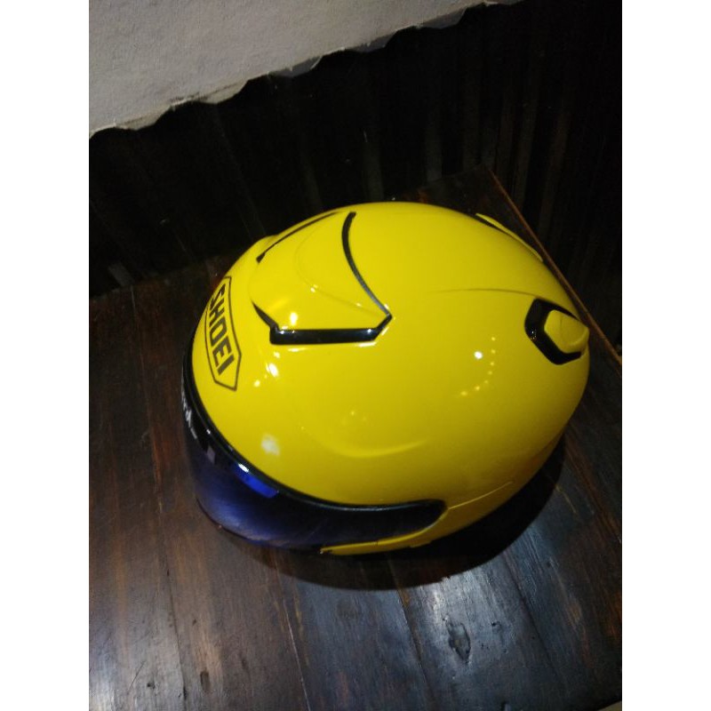 HELM KYT KYOTO REPAINT YELLOW SHOEI J-CRUISE KOMPRESSOR SIZE XL VISOR VENOM BLUE
