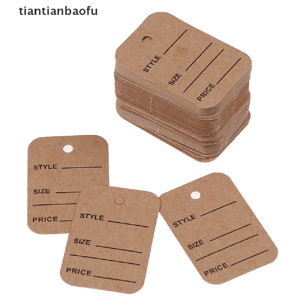 [tiantianbaofu] 100Pcs Merchandise Display Price Tags Wedding Label Price Tags With String 20m Boutique