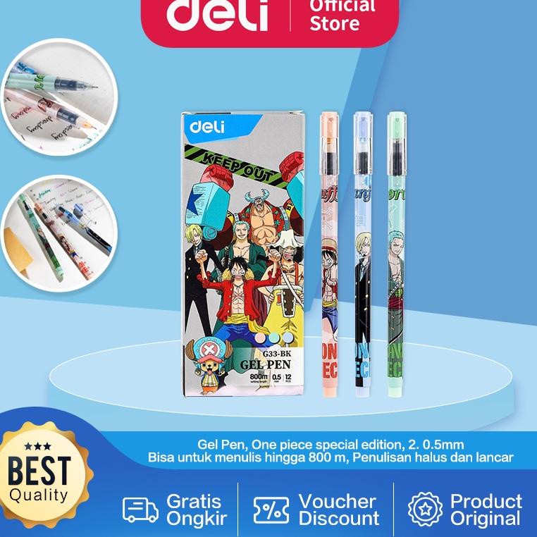 

➹ Deli One Piece School Gel Pen / Pulpen Gel 0.5 mm One Piece Tinta Hitam 12 pcs Dapat Menulis Hingga 800 Meter Penulisan Halus dan Lancar CG33-BK //GNYFQ Readystock