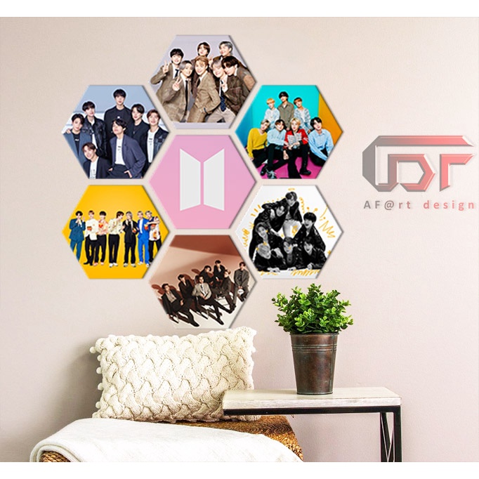 Frame Bingkai Cetak Foto Segi Enam Octagon Custom Walldecor Photowall
