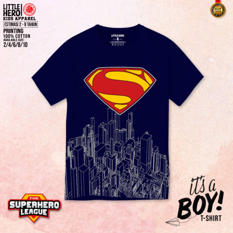 PILIH MOTIF Kaos Anak Superhero League By LITTLE HERO 2-9 Tahun