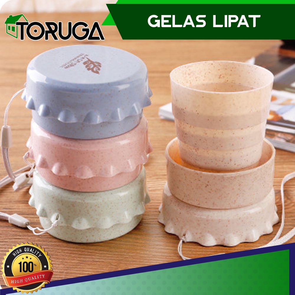 GELAS LIPAT GANDUM FOLDABLE TRAVEL CUP BFA FREE - CANGKIR PLASTIK