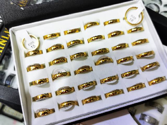 Cincin titanium isi 36 pcs warna emas