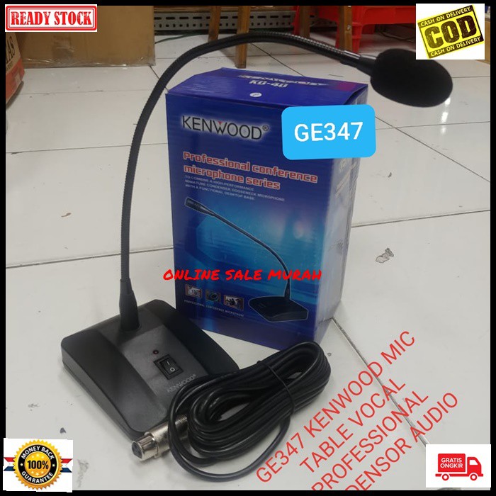 G347 Kenwood mic meja condenser mik table desk standing electret condesor microphone meeting pidato mikrophone podium mimbar peka sensitif profesional pro audio sound sistem meting vokal vocal panggung dj studio rapat G347   PAKAI MIC INI SUARA BIASA BIAS