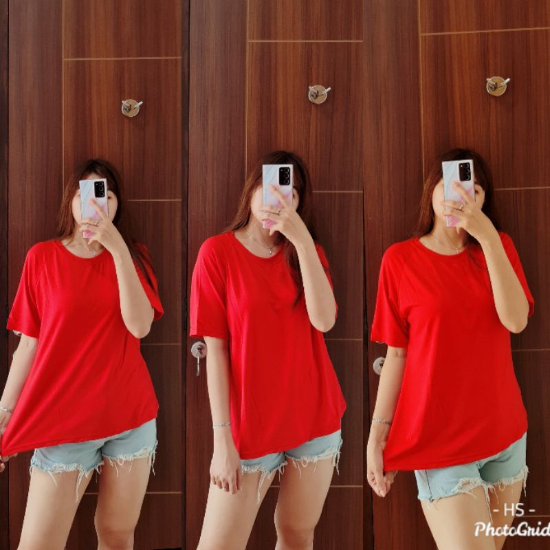 KAOS RAGLAN BASIC TEE/O BASIC TEE/RAGLAN TEE/BAHAN SPANDEK HALUS/BIGSIZE L &amp; XL